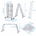 Finether 12.1ft Heavy Duty Aluminum Multi Position Extensión plegable con 2 paneles de capacidad de 330lb